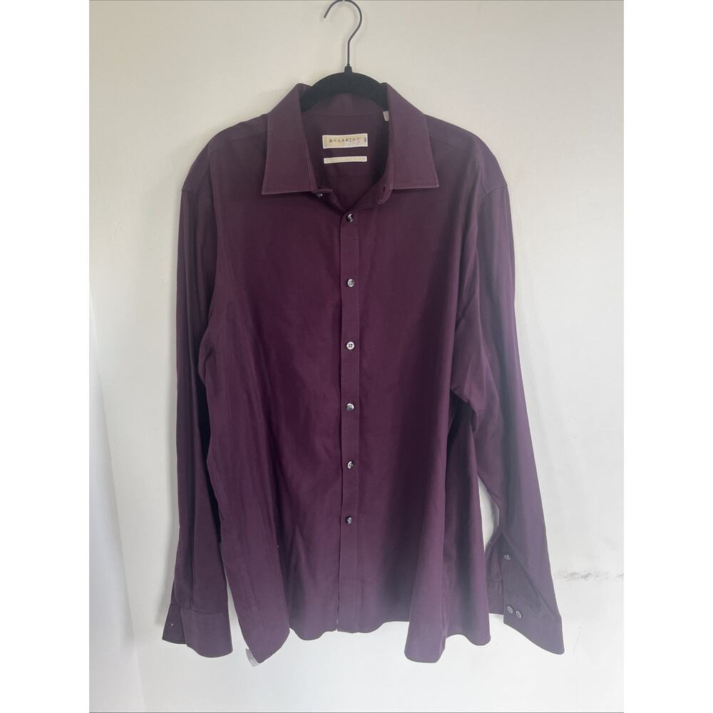 Michael Kors Burgundy Button Down Regular Fit XL 17.5 36/37 Long Sleeve Shirt